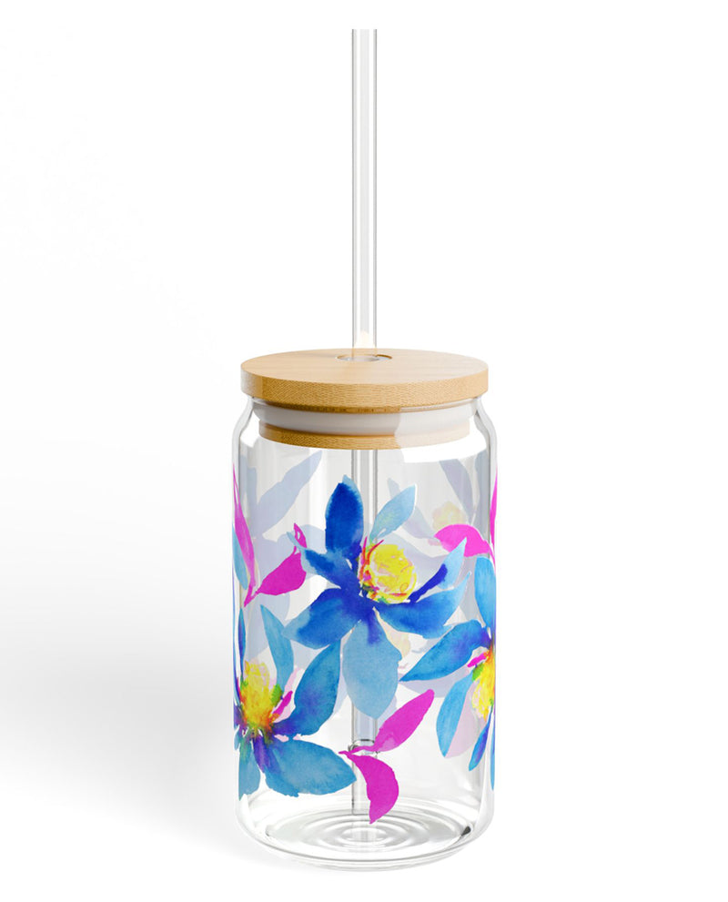 Sipper Glass 16oz | Orchid Bloom