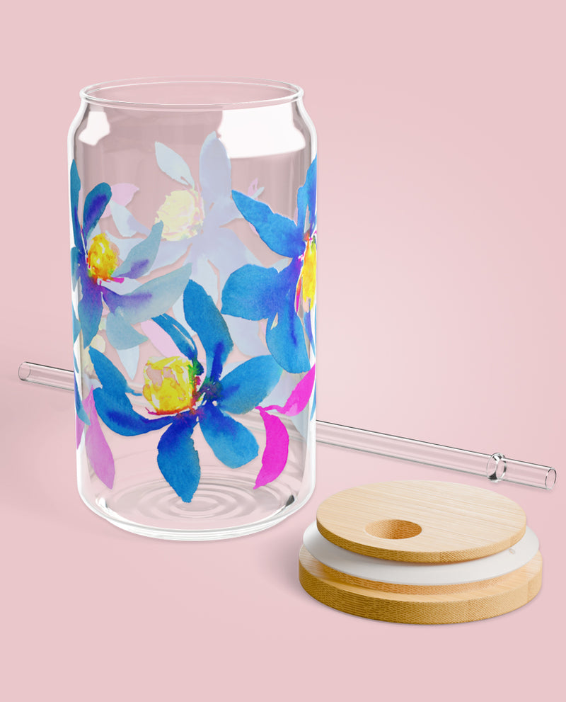 Sipper Glass 16oz | Orchid Bloom