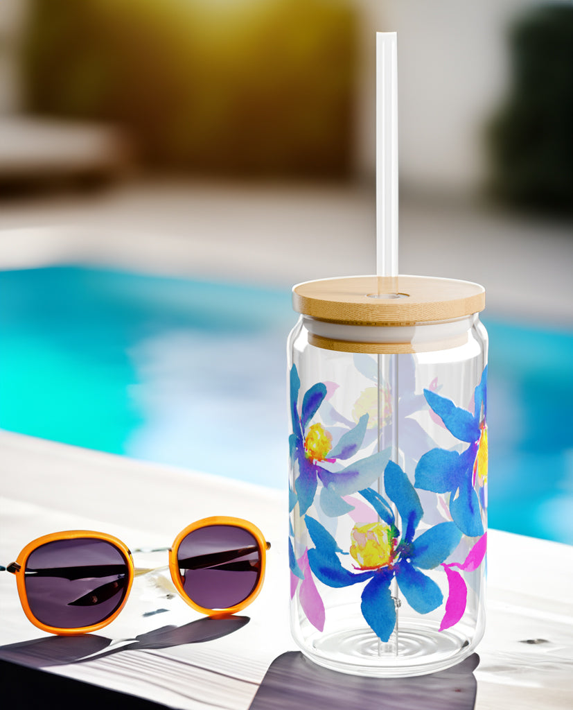 Sipper Glass 16oz | Orchid Bloom